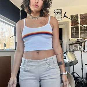 70s rainbow crop top